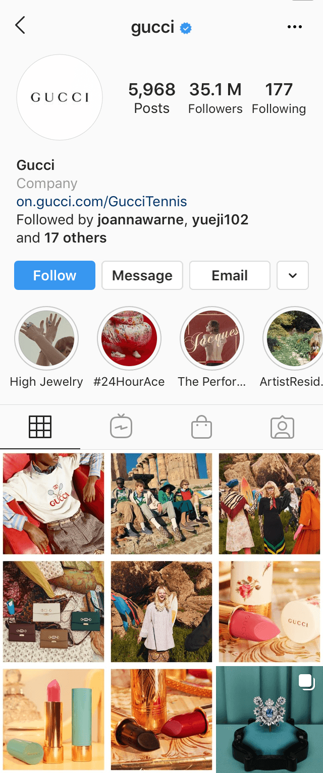 @gucci Instagram profile