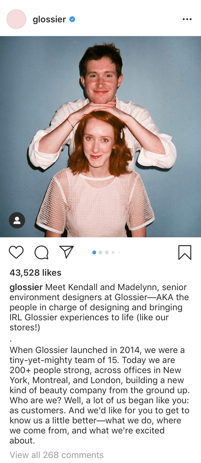 Instagram post by @glossier