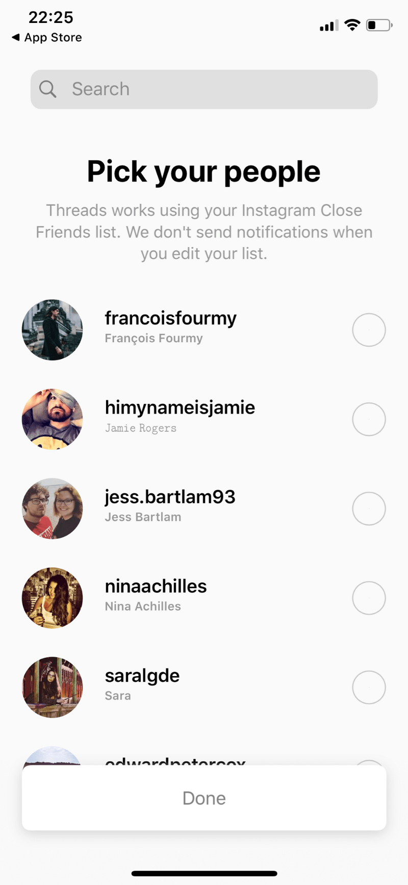 Pick close friends to interact with on the Instagram Threads app