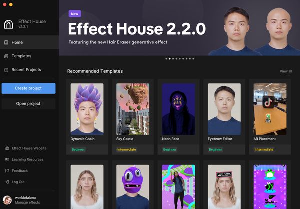 Effect House е програмата за разширена реалност за създаването на филтър Tiktok