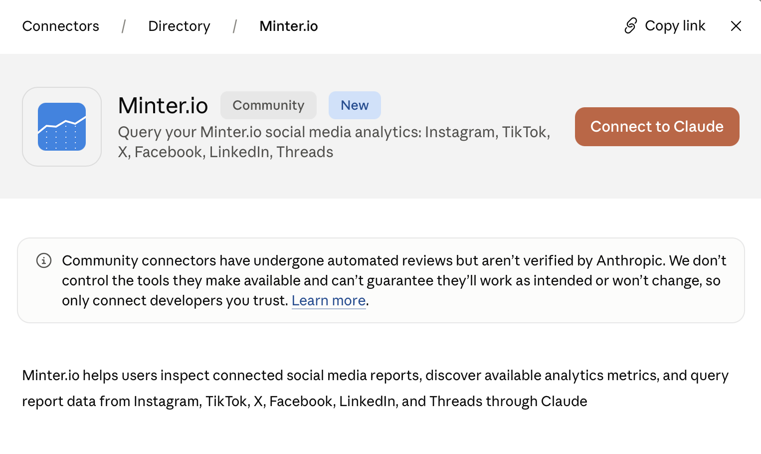Social media analytics in Claude