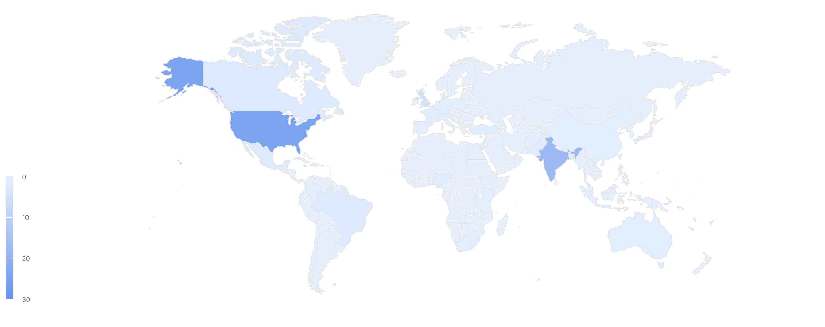 The countries of Followers